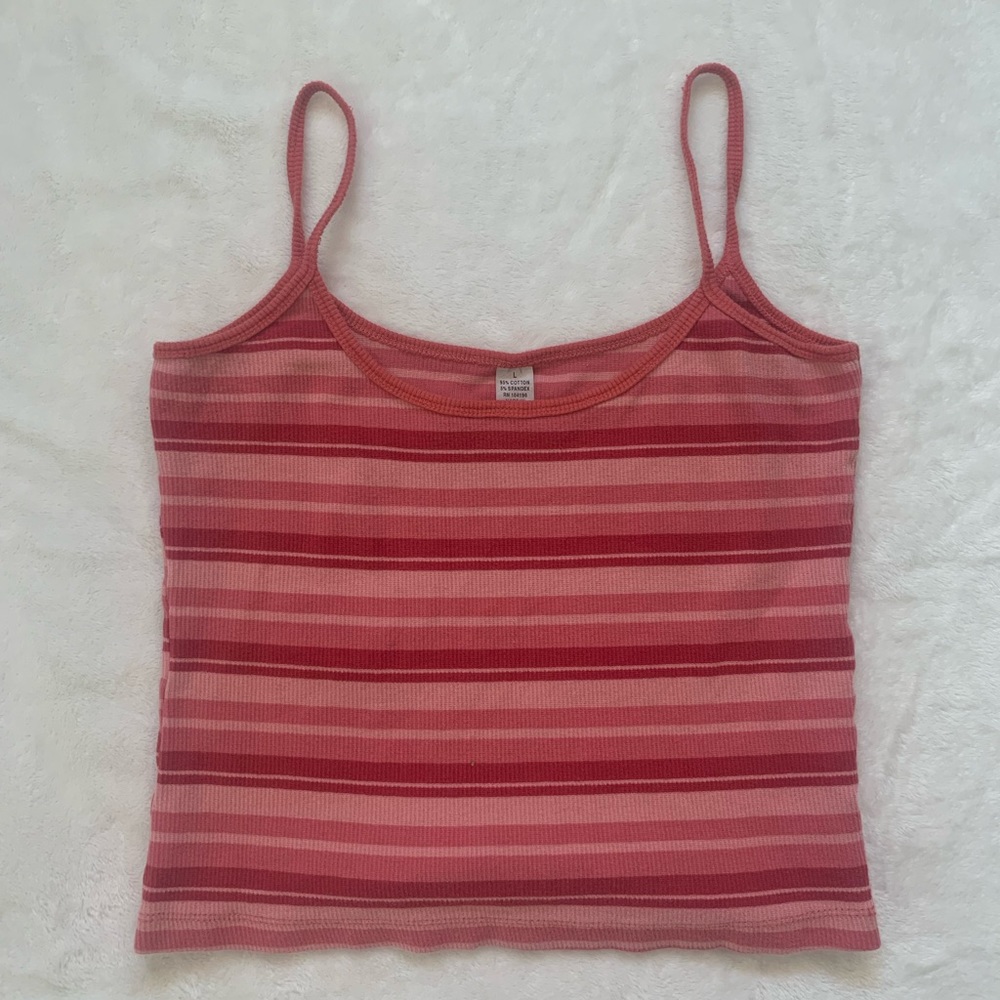 pink striped tank